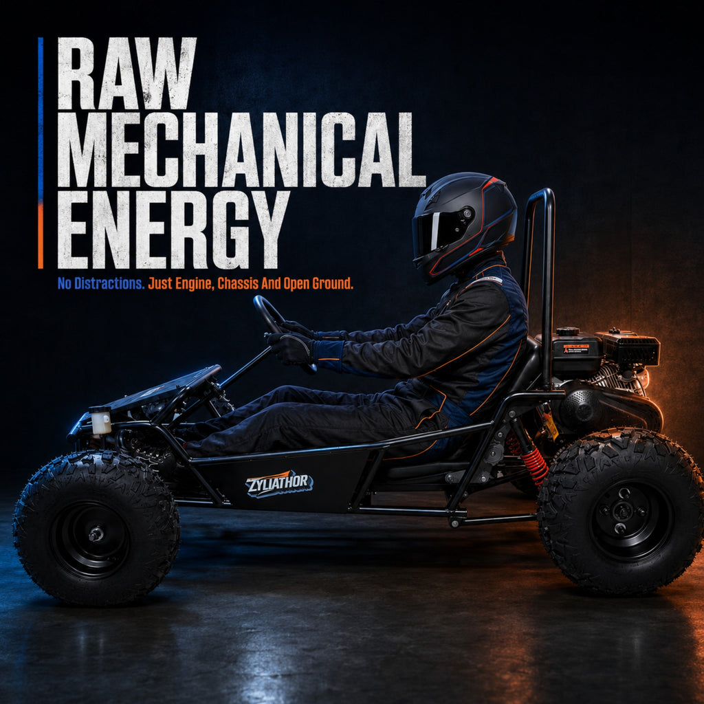 Zyliathor 212cc Gas Off-Road Go Kart, CVT, 35 MPH, Semi-Assembled