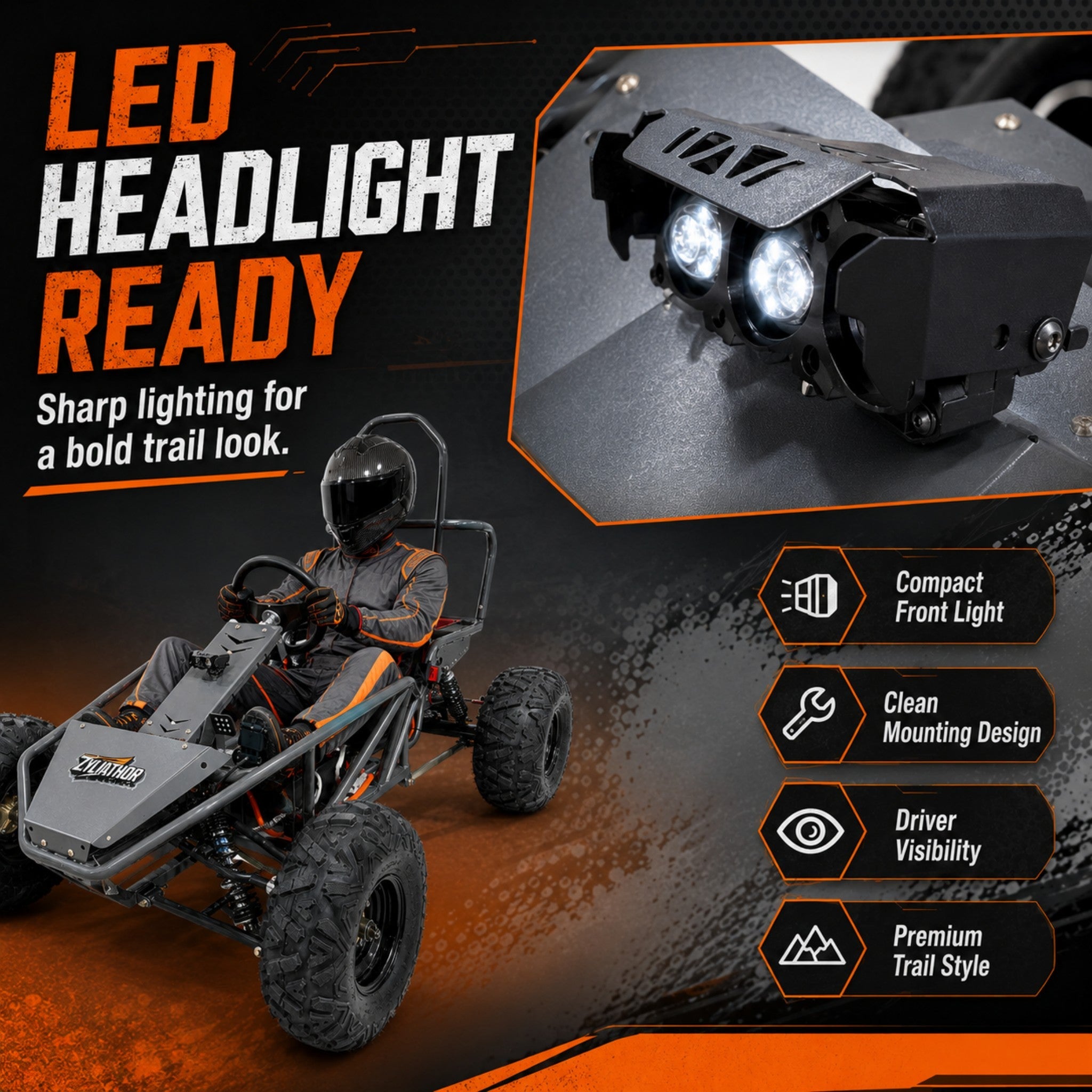 72V Electric Go Kart for Adults & Teens, 1500W Motor, 50Ah Battery, 45-Mile Range, Off-Road Tires