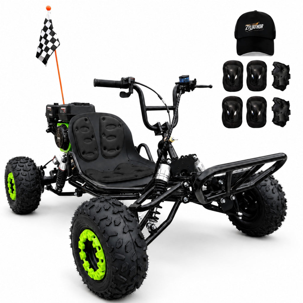 212cc Gas Powered Off-Road Go Kart , Up to 35 MPH, CVT Automatic,  AT145/70-6 Tire