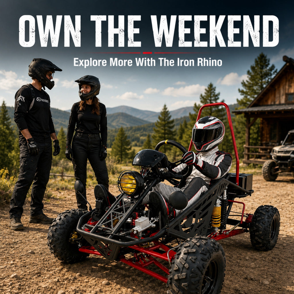 72V 3000W Off-Road Go Kart, 52Ah Shaft Drive Diff, 8 Shocks, 50 MPH, 40-Mile Range