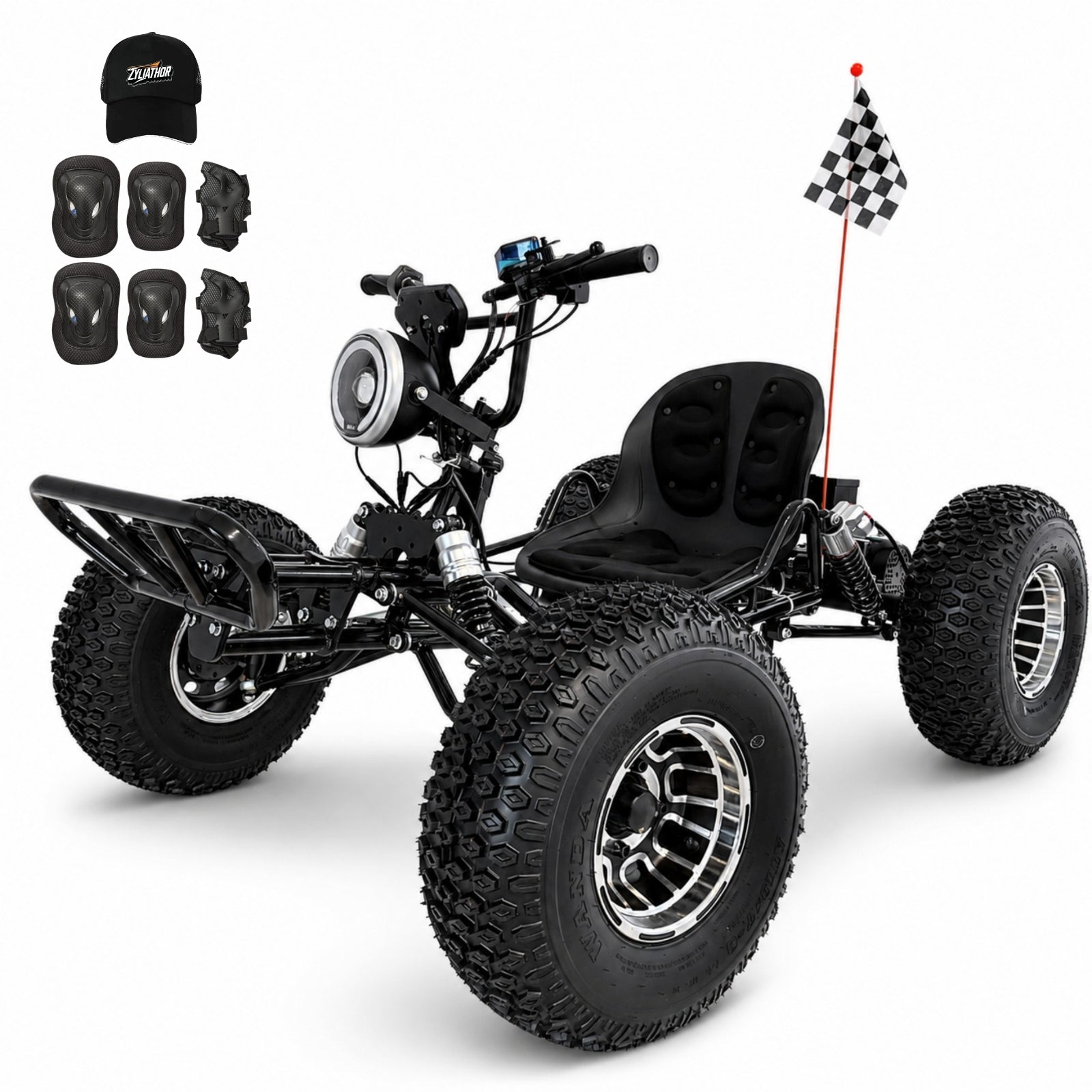 48V 20Ah Electric Off-Road Go Kart for Adults & Teens, Peak 4000W, Up to 31 MPH, 30-Mile Range