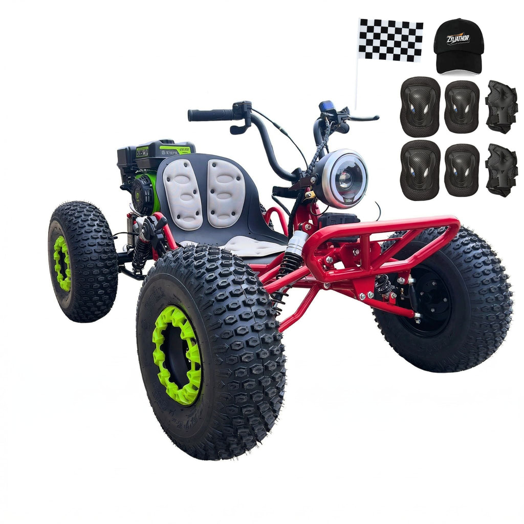 212cc Gas Powered Off-Road Go Kart for Teens & Adults, Electric Start + Pull Start, Forward Neutral Reverse