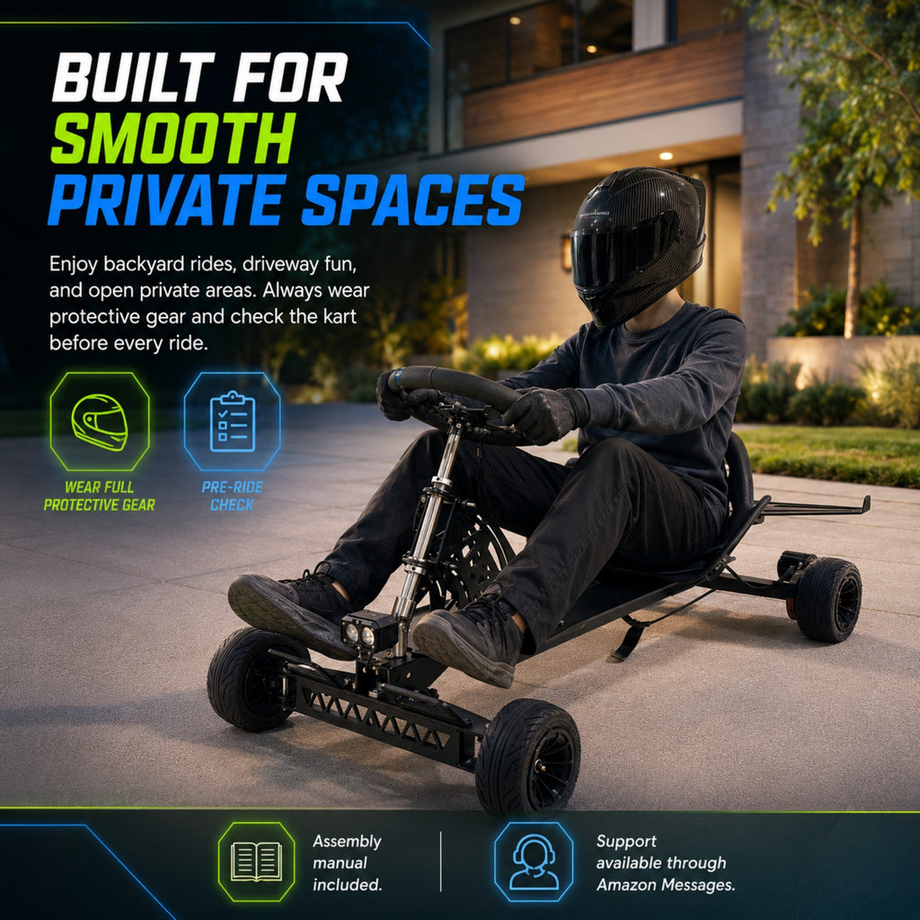 Zyliathor 48V 18Ah Electric Skateboard Go Kart for Adults & Kids