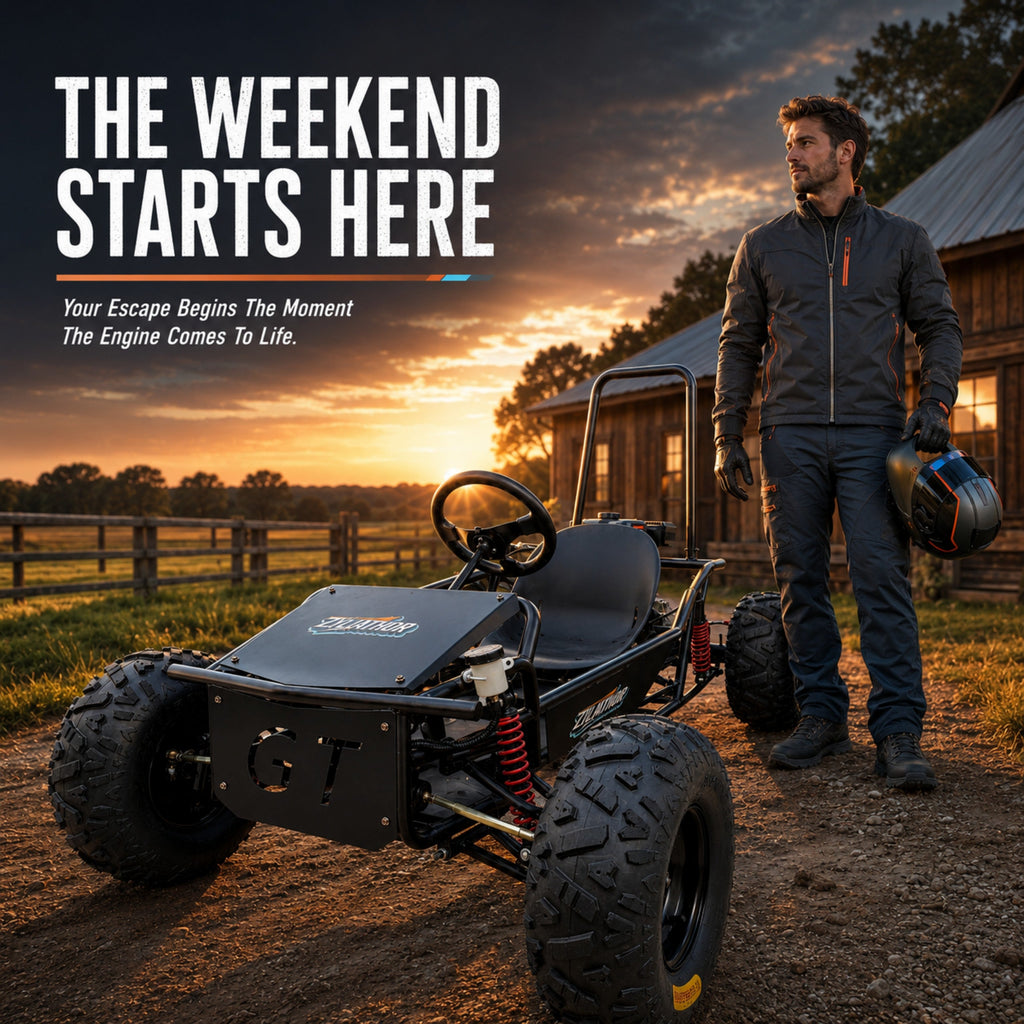 Zyliathor 212cc Gas Off-Road Go Kart, CVT, 35 MPH, Semi-Assembled