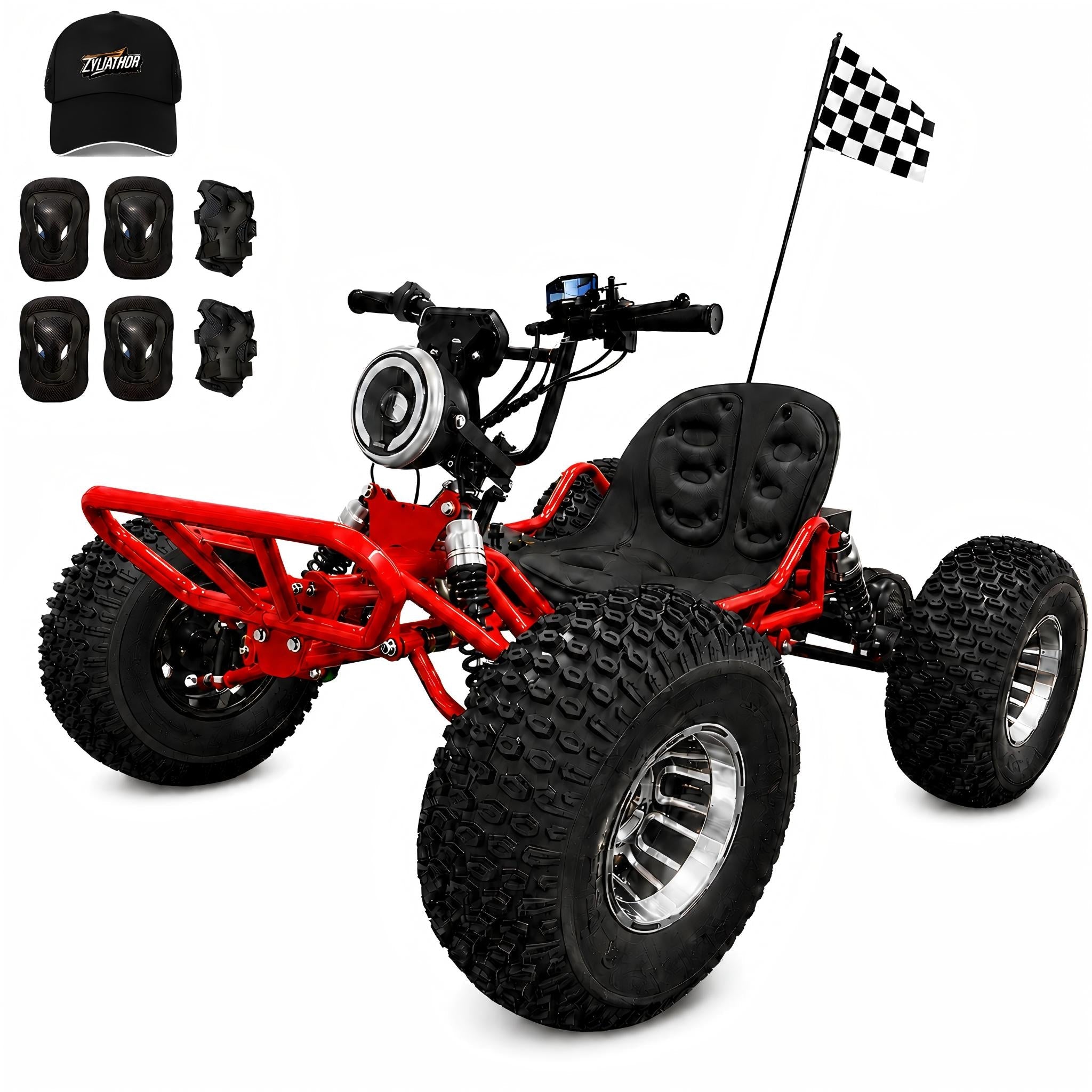 48V 20Ah Electric Off-Road Go Kart for Adults & Teens, Peak 4000W, Up to 31 MPH, 30-Mile Range