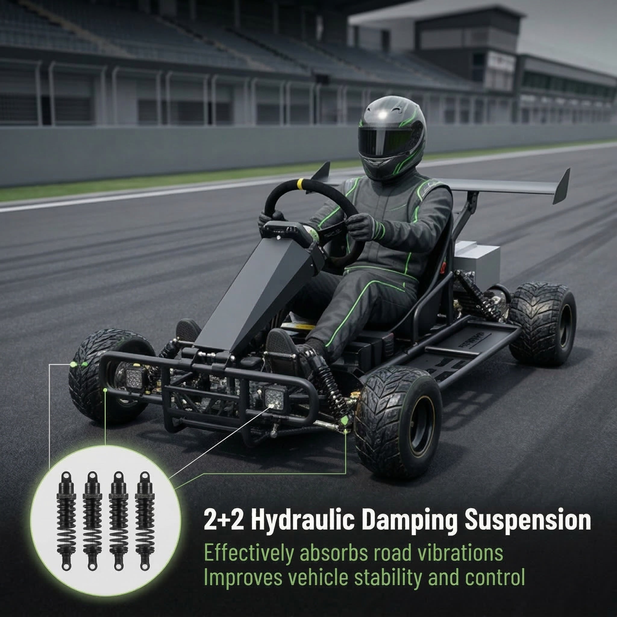 72V "Wind Chaser" Electric go Kart,Peak 20kw-28kw,max Speed 87mph