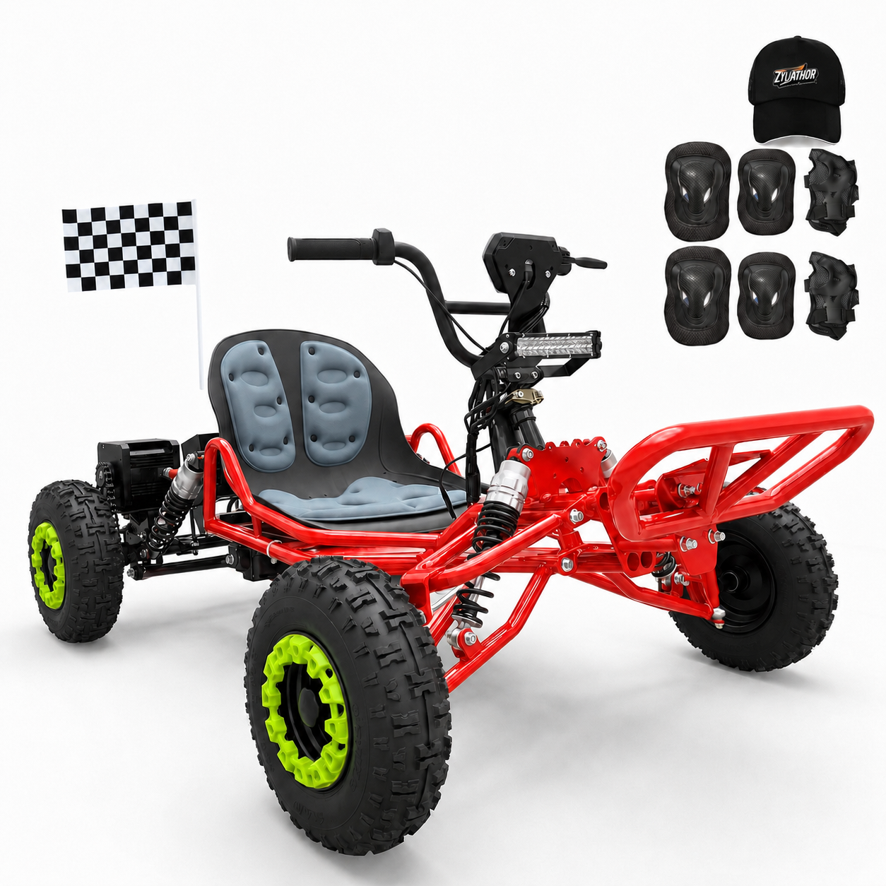 48V 20Ah Up to 30 Mile Range, Peak 2500W Off Road Go Kart,Electric Go Kart for Adults & Teens