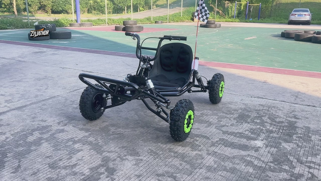 Gas Go Kart, 63.3cc Up to 28MPH, Pull Start，6" All-Terrain Tires