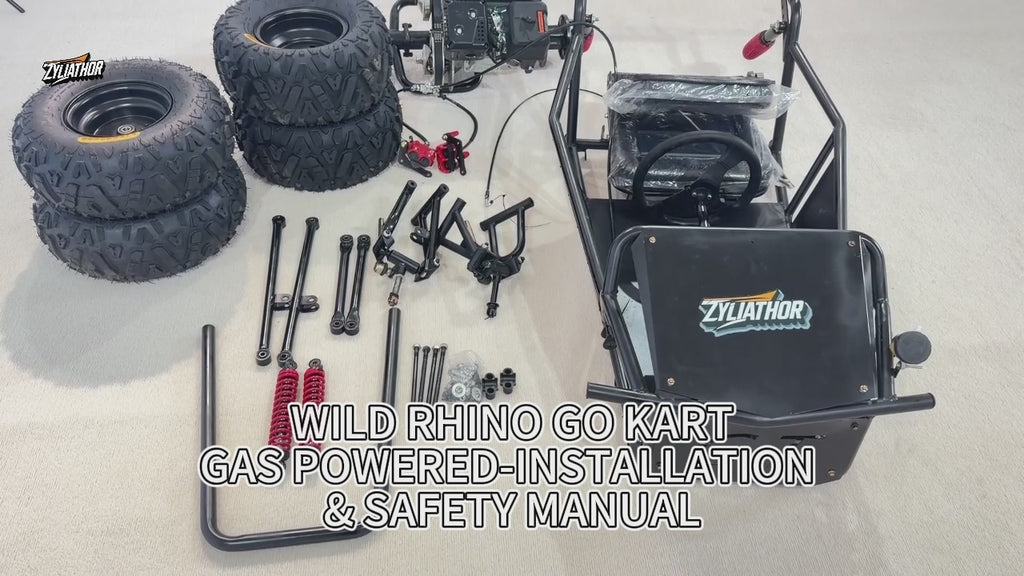 Zyliathor 212cc Gas Off-Road Go Kart, CVT, 35 MPH, Semi-Assembled